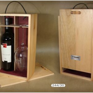244-30 CAJA DE MADERA BOTELLA Y COPA